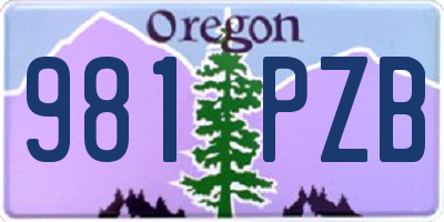 OR license plate 981PZB