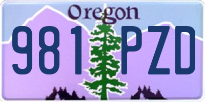 OR license plate 981PZD