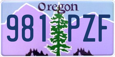 OR license plate 981PZF