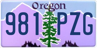 OR license plate 981PZG