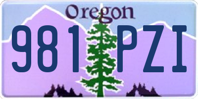 OR license plate 981PZI