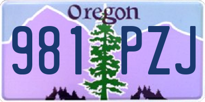 OR license plate 981PZJ