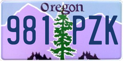 OR license plate 981PZK
