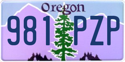 OR license plate 981PZP