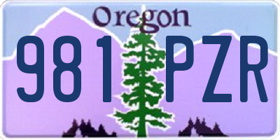 OR license plate 981PZR