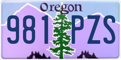 OR license plate 981PZS