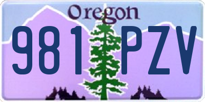 OR license plate 981PZV