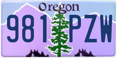 OR license plate 981PZW