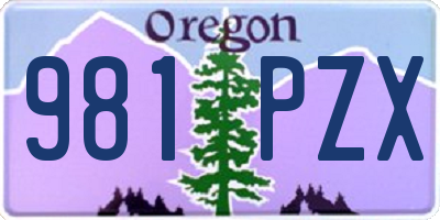 OR license plate 981PZX