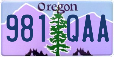 OR license plate 981QAA