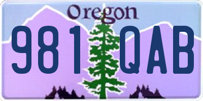 OR license plate 981QAB