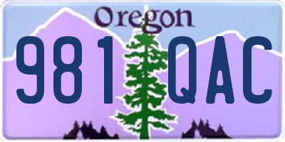 OR license plate 981QAC