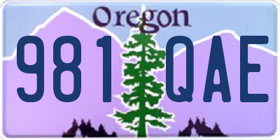 OR license plate 981QAE