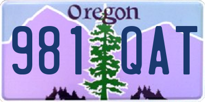 OR license plate 981QAT