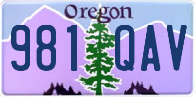 OR license plate 981QAV