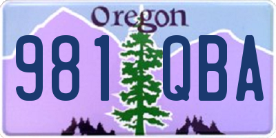 OR license plate 981QBA