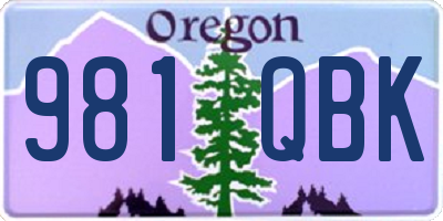 OR license plate 981QBK