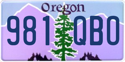 OR license plate 981QBO