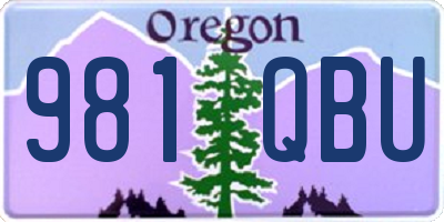 OR license plate 981QBU