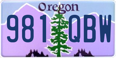 OR license plate 981QBW