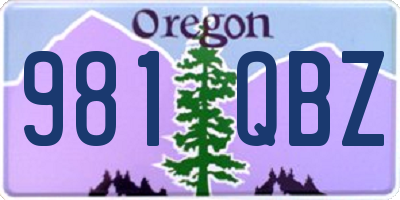 OR license plate 981QBZ