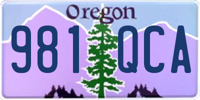 OR license plate 981QCA