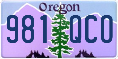OR license plate 981QCO