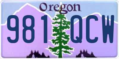 OR license plate 981QCW