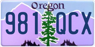 OR license plate 981QCX