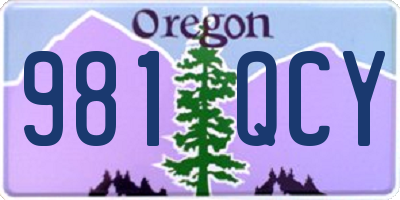 OR license plate 981QCY
