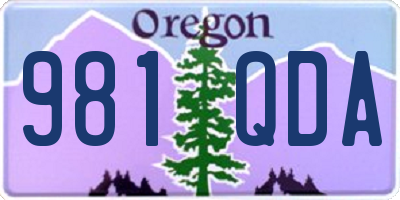 OR license plate 981QDA