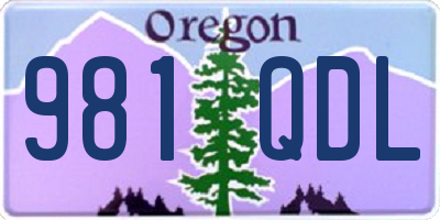 OR license plate 981QDL