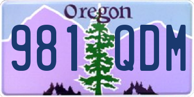 OR license plate 981QDM