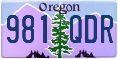 OR license plate 981QDR