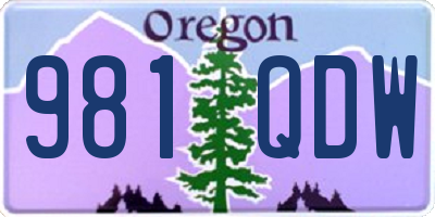 OR license plate 981QDW