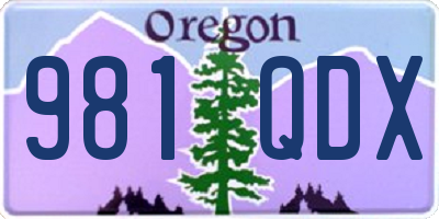 OR license plate 981QDX