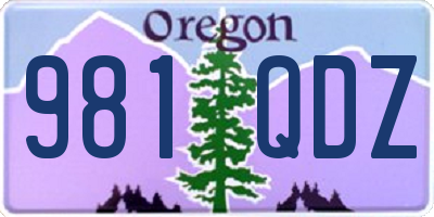 OR license plate 981QDZ