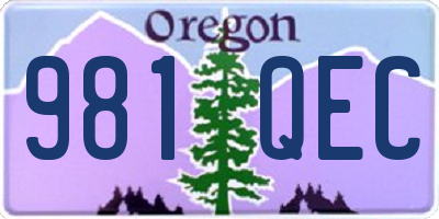 OR license plate 981QEC