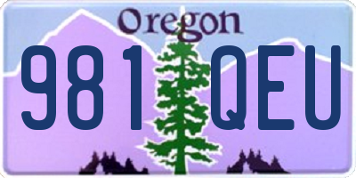 OR license plate 981QEU