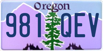 OR license plate 981QEV