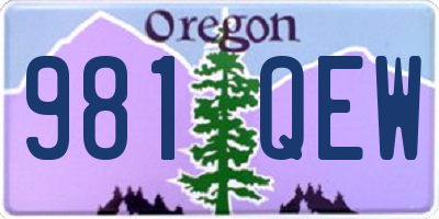 OR license plate 981QEW