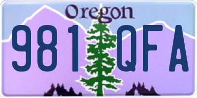 OR license plate 981QFA