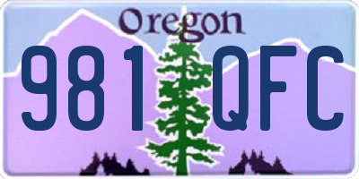 OR license plate 981QFC