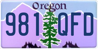 OR license plate 981QFD