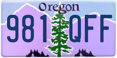 OR license plate 981QFF