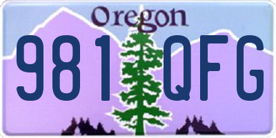 OR license plate 981QFG
