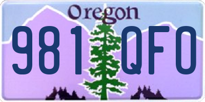OR license plate 981QFO