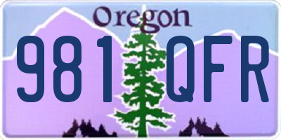 OR license plate 981QFR