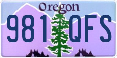 OR license plate 981QFS