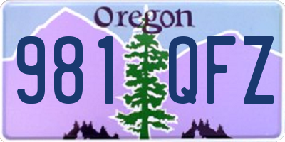 OR license plate 981QFZ
